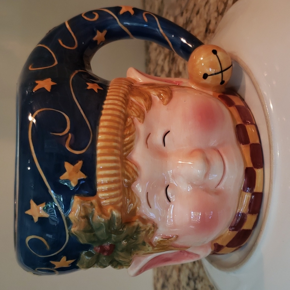Susan Winget whimsical elf Christmas mug